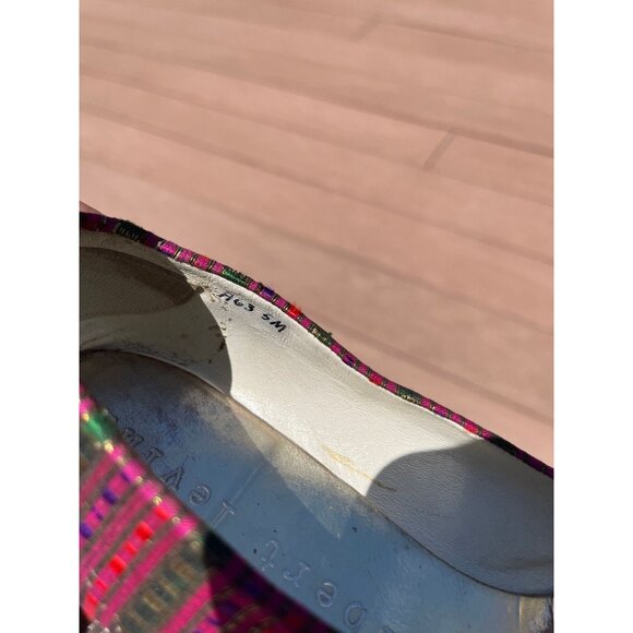 Vtg Herbert Levine KABUKI Shoes Beth Levine 60s Fine Silk Intricate Purple 4 1/2 - Picture 3 of 10